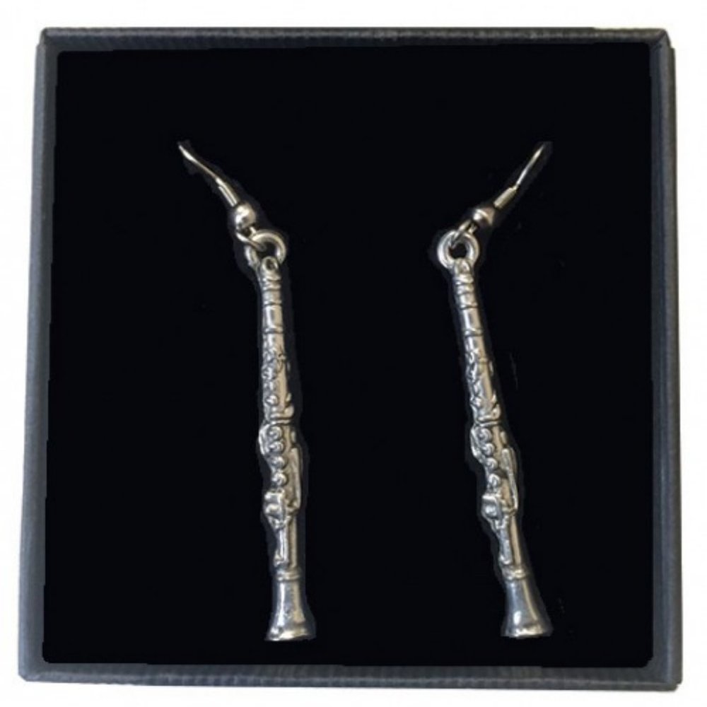 Clarinet Pewter Earrings